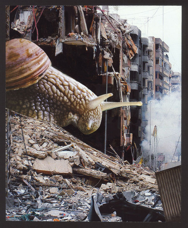 Tomi Ungerer, Inspecting the Damage, 2010, Photo Collage