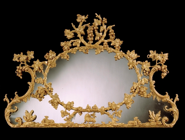 George II carved giltwood overmantel mirror, 1770