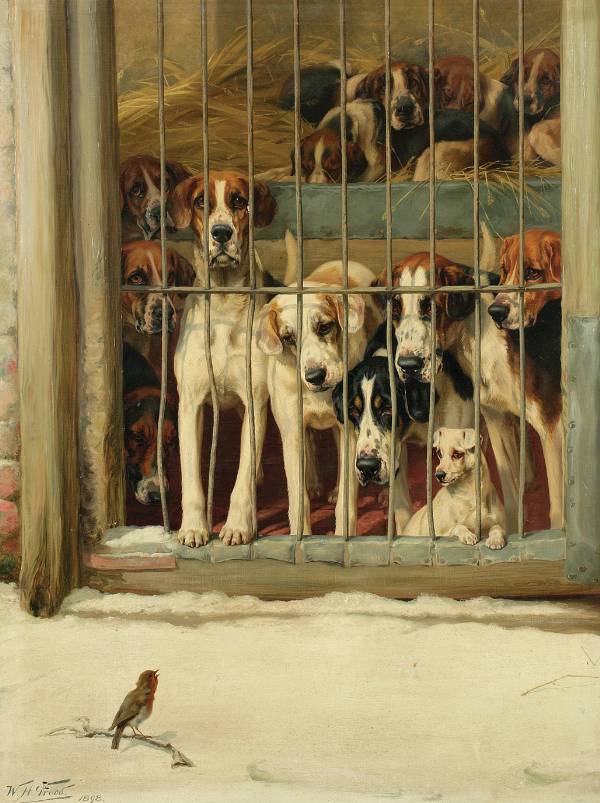 William Henry Hamilton Trood, Hounds in a Kennel, 1898