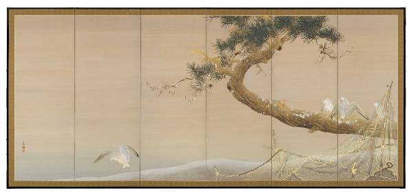 Furuya Korin, Shoreline at Dusk, 1910