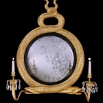 Regency giltwood convex mirror, 1815