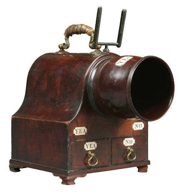 18th-century mahogany ballot box