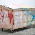 Dumpster (Flesh and Turquoise Swoosh), 2011.
