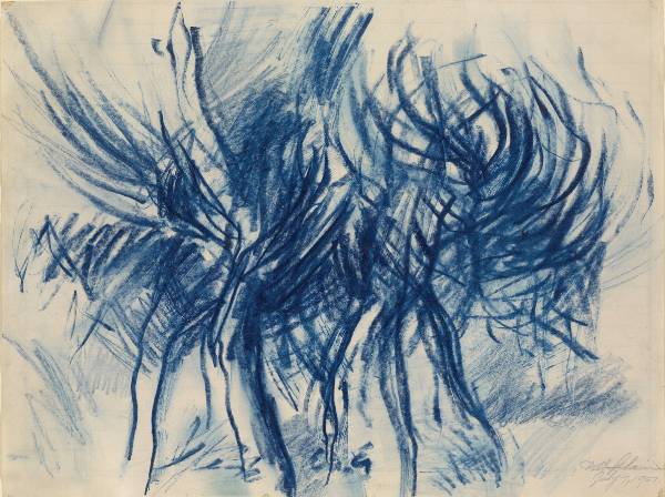 Dan Flavin, blue trees in wind, 1957
