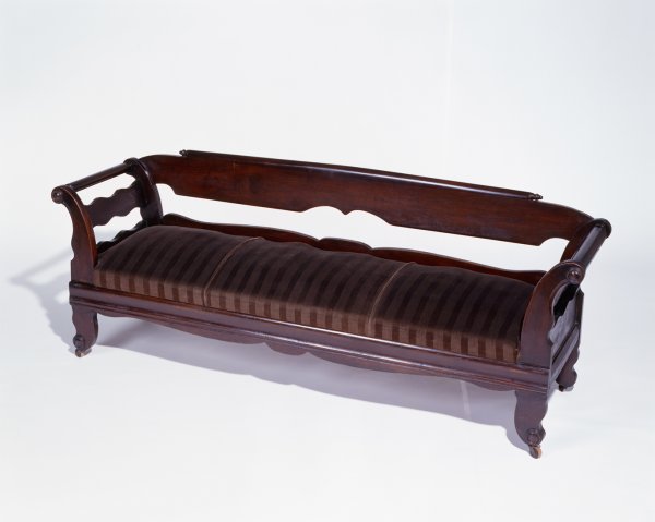 Thomas Day, Lounge, 1858, walnut with yellow pine (upholstery not original).