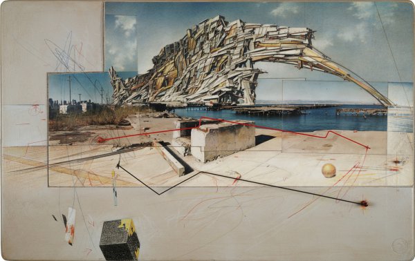 Lebbeus Woods, San Francisco Project: Inhabiting the Quake, Quake City, 1995
