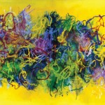 Cleve Gray, Release #21, 2004, oil stick on canvas, 45 x 65 inches.