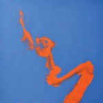 Cleve Gray, Floating Red, 1990, acrylic on canvas, 60 x 60 inches.