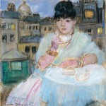 Leon Gaspard, Dora in Paris, pastel, 10 x 9 5/8 inches;