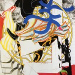 Frank Stella, The Hyena, 1985–89, linoleum block with hand-coloring, collage, silkscreen and lithograph, 67 ¾ x 54 ½ in; ed. 60