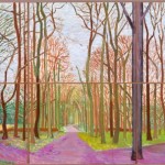David Hockney, Woldgate Woods, 30 March–21 April, 2006, oil on six canvases, 36 x 48 inches each, 72 x 144 inches overall;