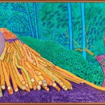 David Hockney, More Felled Trees on Woldgate, 2008, oil on two canvases, 60 x 48 inches each, 60 x 96 inches overall