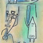Wilfredo Lam, Femme Masquée (Masked Woman), 1973, oil on canvas 17 7/8 x 13 ¾;