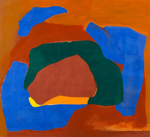 Esteban Vicente, Mota, 1968, collage and paper on board