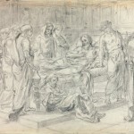 Eugène Delacroix, preparatory drawing for The Last Words of Marcus Aurelius, circa 1844, black chalk on paper