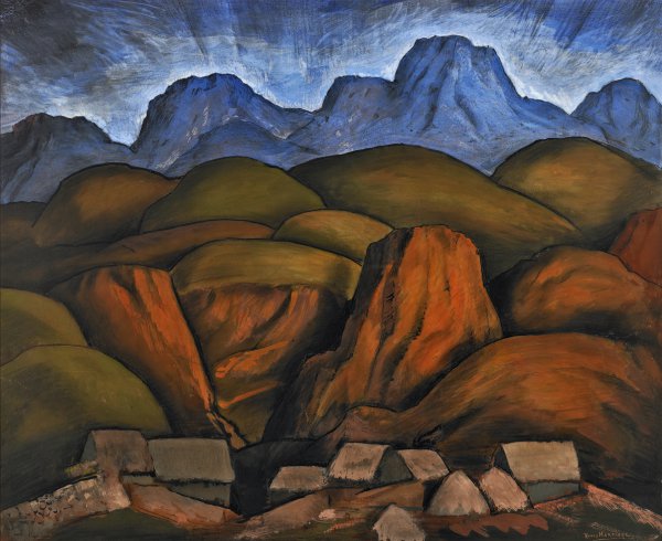 Alfredo Ramos Martínez, Mexican Landscape, circa 1935, watercolor and charcoal on paper.