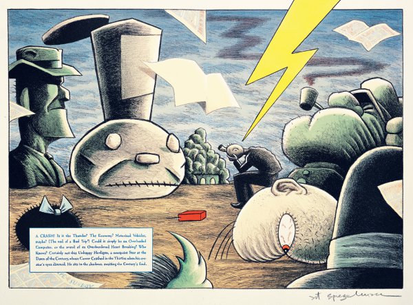 Art Spiegelman, Lead Pipe Sunday no. 2 (detail), 1997, lithograph.
