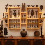Some of Leslie Sacks’ African objects installed in his home.