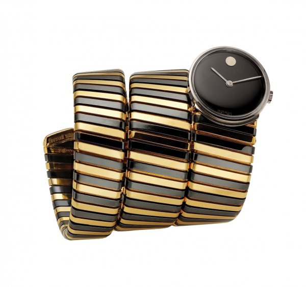 sapphires and diamonds; Van Cleef & Arpels, Egyptian-inspired bracelet. ulgari Heritage Colle C tion  ©   a Bulgari, Tubogas bracelet watch, circa 1972, gold and burnished steel