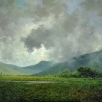 Jules Tavernier, April Showers, Napa Valley, circa 1880, oil on canvas, 20 x 30 inches