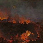 Jules Tavernier, New Lake—Volcano of Kilauea, 1887, oil on canvas, 20 x 36 inches.