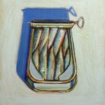 Wayne Thiebaud, Sardines, 1962, oil on canvas, 12 ¼ x 9 ½ inches;