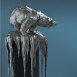Bart Walter, Climate Change (Polar Bear), 2010, bronze with silver/nickel patina, 9 x 8 x 15.5 inches, edition of 10;