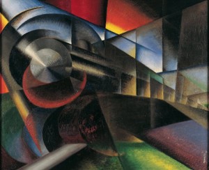 Ivo Pannaggi, Speeding Train (Treno in corsa), 1922, oil on canvas, 100 x 120 cm