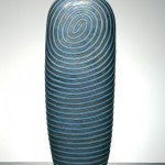 Jun Kaneko, Untitled, Dango, 2002, hand built glazed ceramics, 85 x 33 x 15.5 inches.