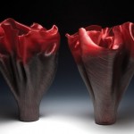 Toots Zynsky, Arrischiata, 2011, 19½ x 15 ½ x 15 inches, and Ardimento, 2011, 20 x 14 x 13 inches.