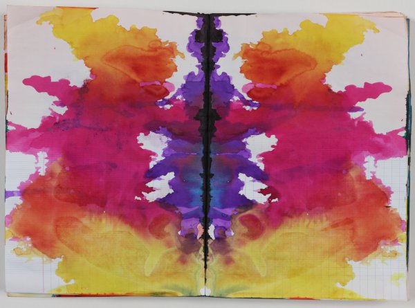 Sigmar Polke, Untitled (Rorschach), c. 1999, colored ink in bound notebook, 192 pages;