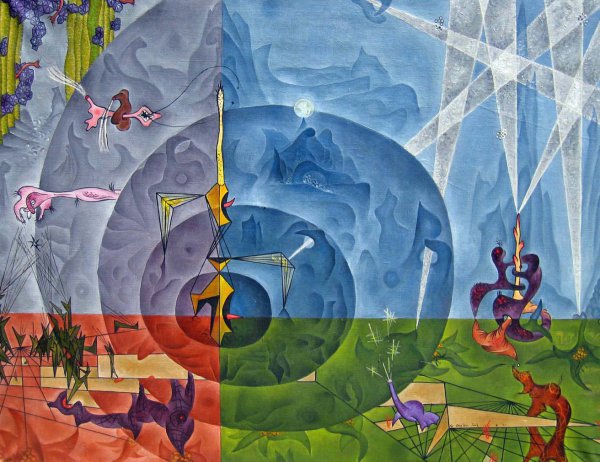 Gordon Onslow Ford, Temptations of the Painter, 1941, oil on canvas, 46 x 60 inches;
