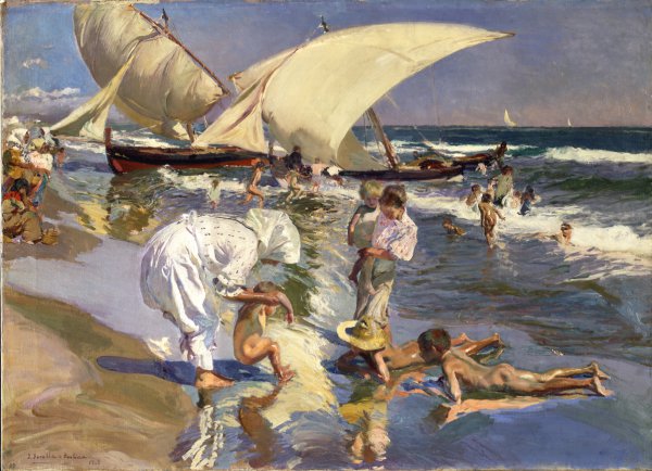 Joaquín Sorolla y Bastida, Valencia Beach: Morning Light, oil on canvas, 1908.