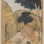 Garbhasana, folio from the Bahr al-Hayat, India, Uttar Pradesh, Allahabad, 1600–04, opaque watercolor on paper, 22.7 x 13.9 cm.