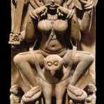 Yogini, India, Uttar Pradesh, Kannauj, first half of the 11th century, sandstone, 86.4 x 43.8 x 24.8 cm.