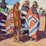 John Moyers, High Mesa Horse Traders, 2014, oil on canvas, 30 x 60 inches.