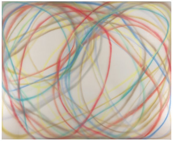 Dan Christensen, Pavo, 1968, acrylic on canvas, 108 x 132 inches;