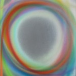 Dan Christensen, Untitled, 1988, sprayed acrylic on Plexiglas, 12 x 12 inches;