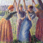 Camille Pissarro, Peasant Women Planting Poles in the Ground, 1891, oil on canvas;