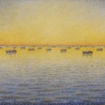 Paul Signac, Setting Sun. Sardine Fishing. Adagio. Opus 221 from the series The Sea, The Boats, Concarneau, 1891, oil on canvas.