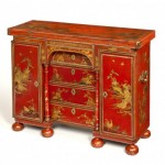 Houghton Hall red lacquer bachelor’s chest, circa 1705.