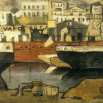Joaquín Torres-García, Puerto de Barcelona, 1918, oil on cardboard, 20 1⁄2 x 28 3⁄4 inches;
