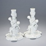 Swan Service candlesticks;