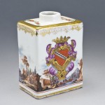 Armorial tea caddy;