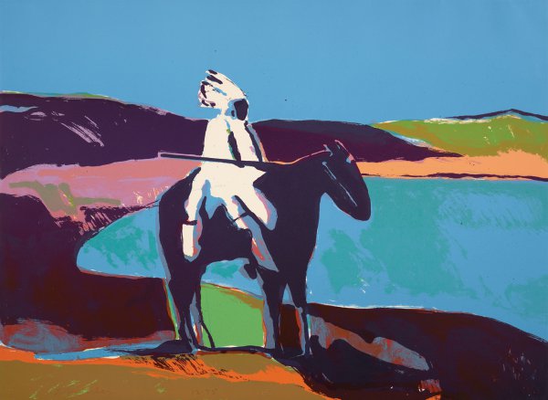 Fritz Scholder, Indian at the Lake, 1977