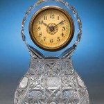 American brilliant cut glass clock by Bergen