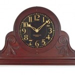 Mahogany tambour shelf clock