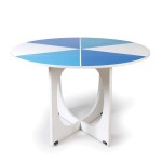 Giò Ponti, lacquered circular drop-leaf “APTA” table with painted geometric designs