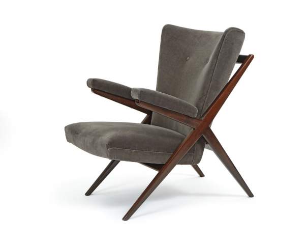 One of a pair of lounge chairs by Franco Albini, Cassina