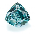 “Ocean Dream,” fancy vivid blue-green triangular cut diamond, 5.50 carats.